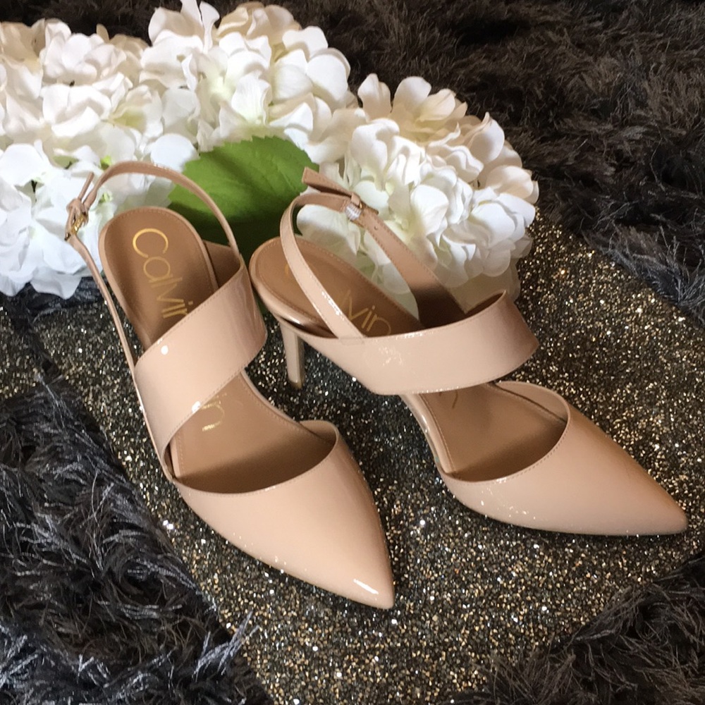 Calvin Klein Nude Patten Leather Heel - Picture 8 of 8